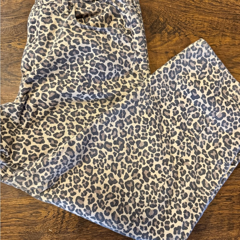 Abercrombie & Fitch Leopard Print Jeans - Black and Tan